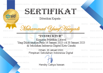 Instruktur Laravel Sekolahan.ID